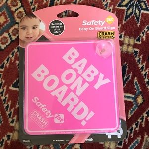 Cute pink baby on board sign